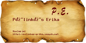 Pálinkás Erika névjegykártya